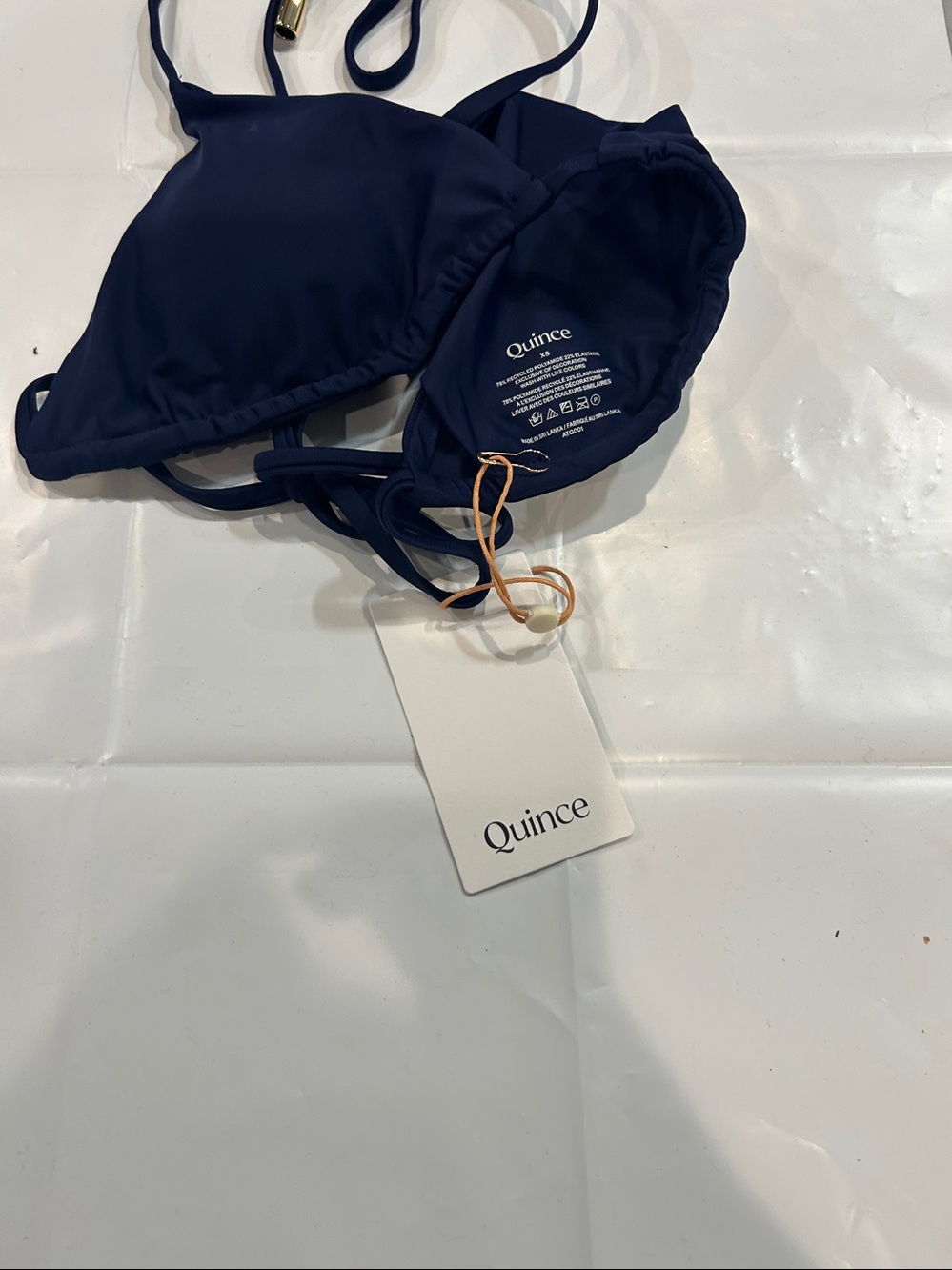 Navy Triangle Bikini Top - Women Swim quince - Picture 4 of 4
